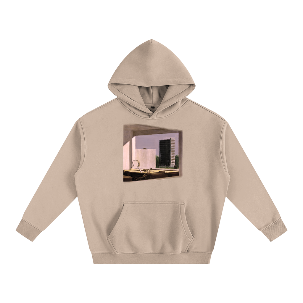 Catching Light Hoodie in Gray Apricot — front view