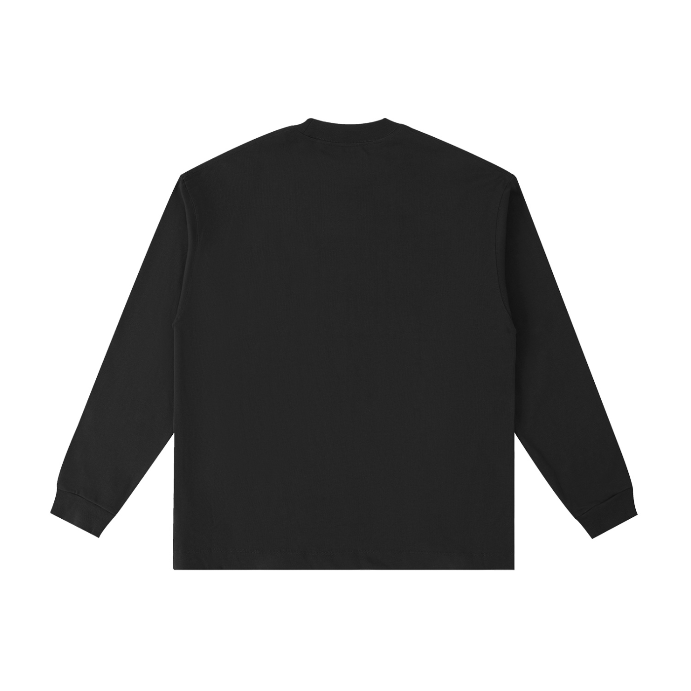 Emblem Long Sleeve Tee in Black — back view