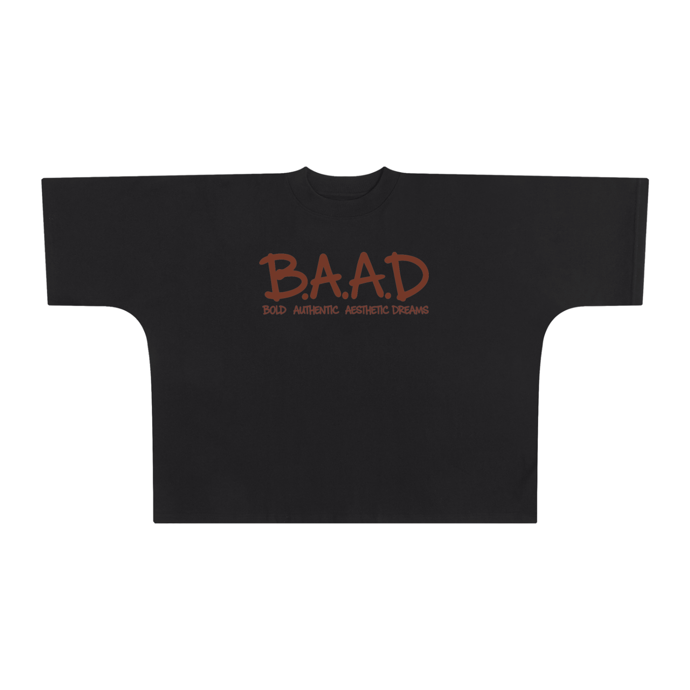 Wordmark Spray Tee in Black — front view