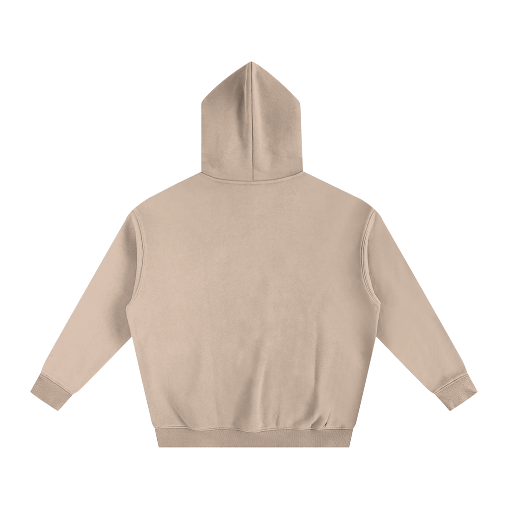 Emblem Hoodie in Gray Apricot — back view