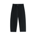 Belted Barrel Chino Pant in Black — front view