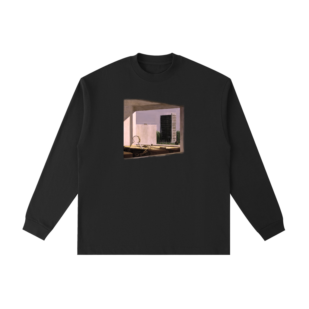 Catching Light Long Sleeve Tee in Black — front view