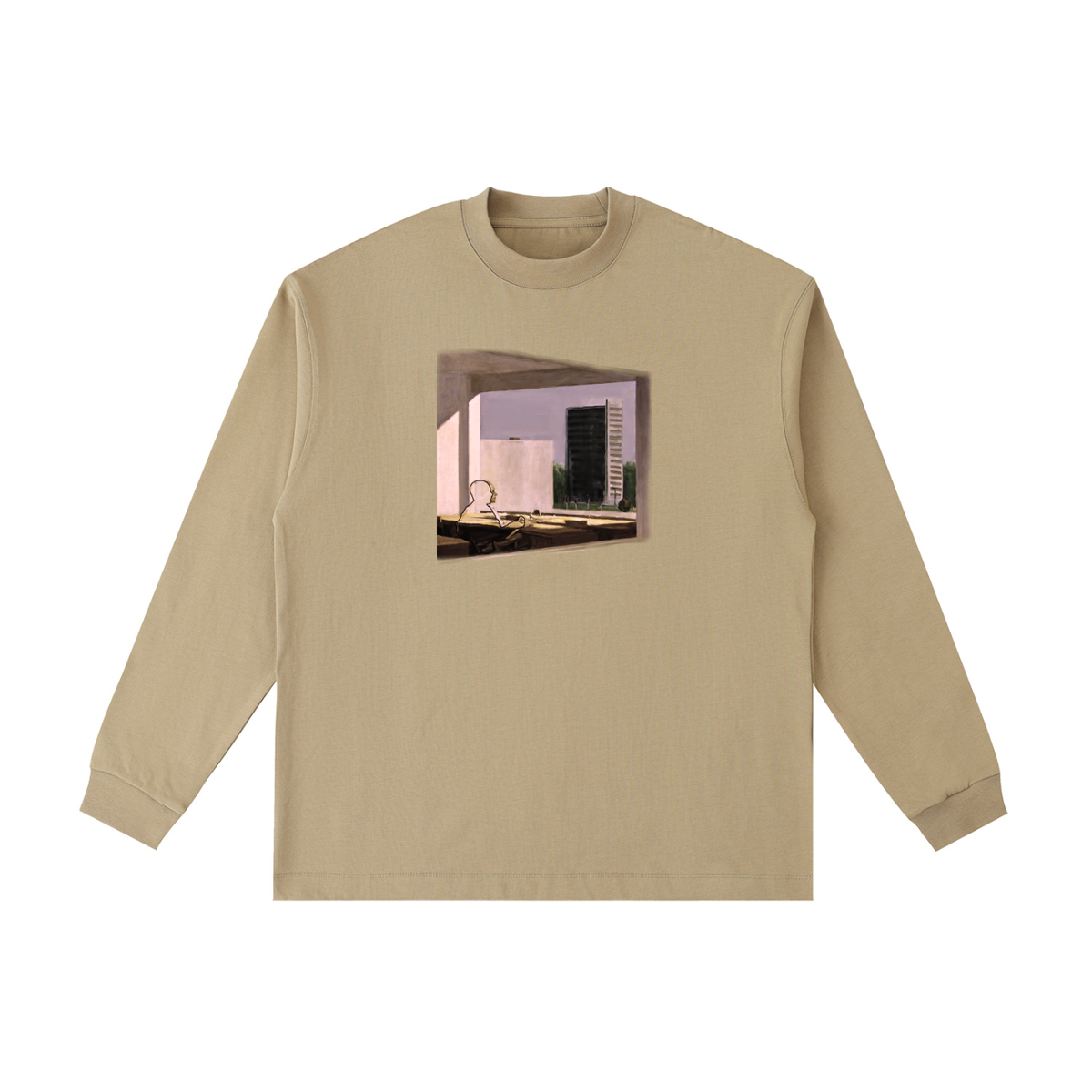 Catching Light Long Sleeve Tee in Khaki — front view