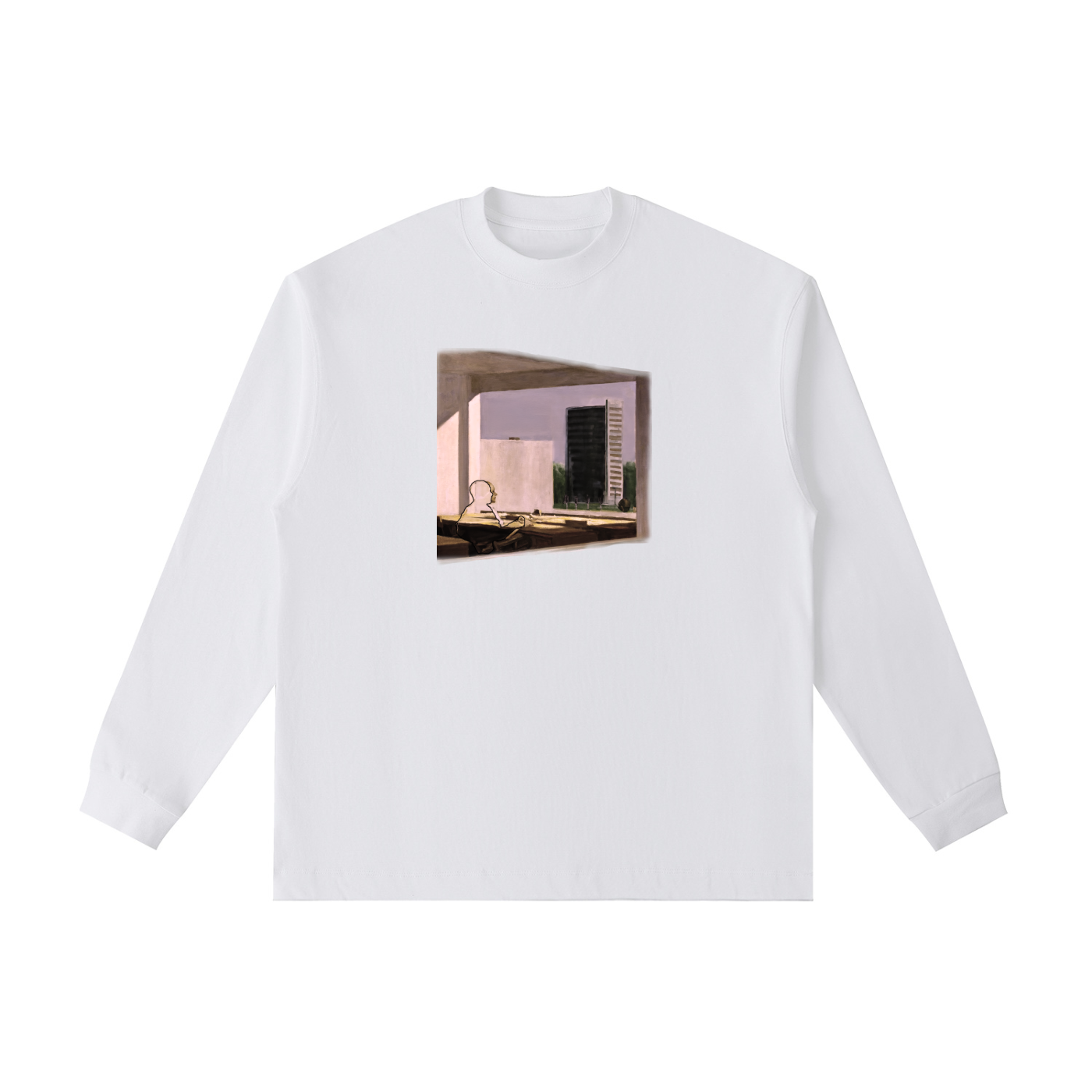 Catching Light Long Sleeve Tee in White — front view