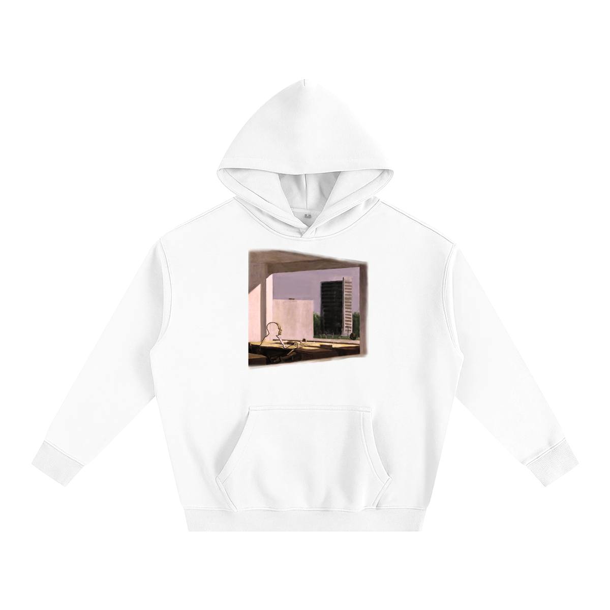 Catching Light Hoodie in White — front view