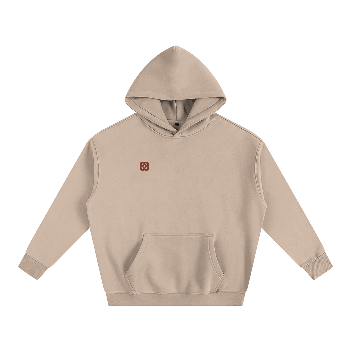 Emblem Hoodie in Gray Apricot — front view